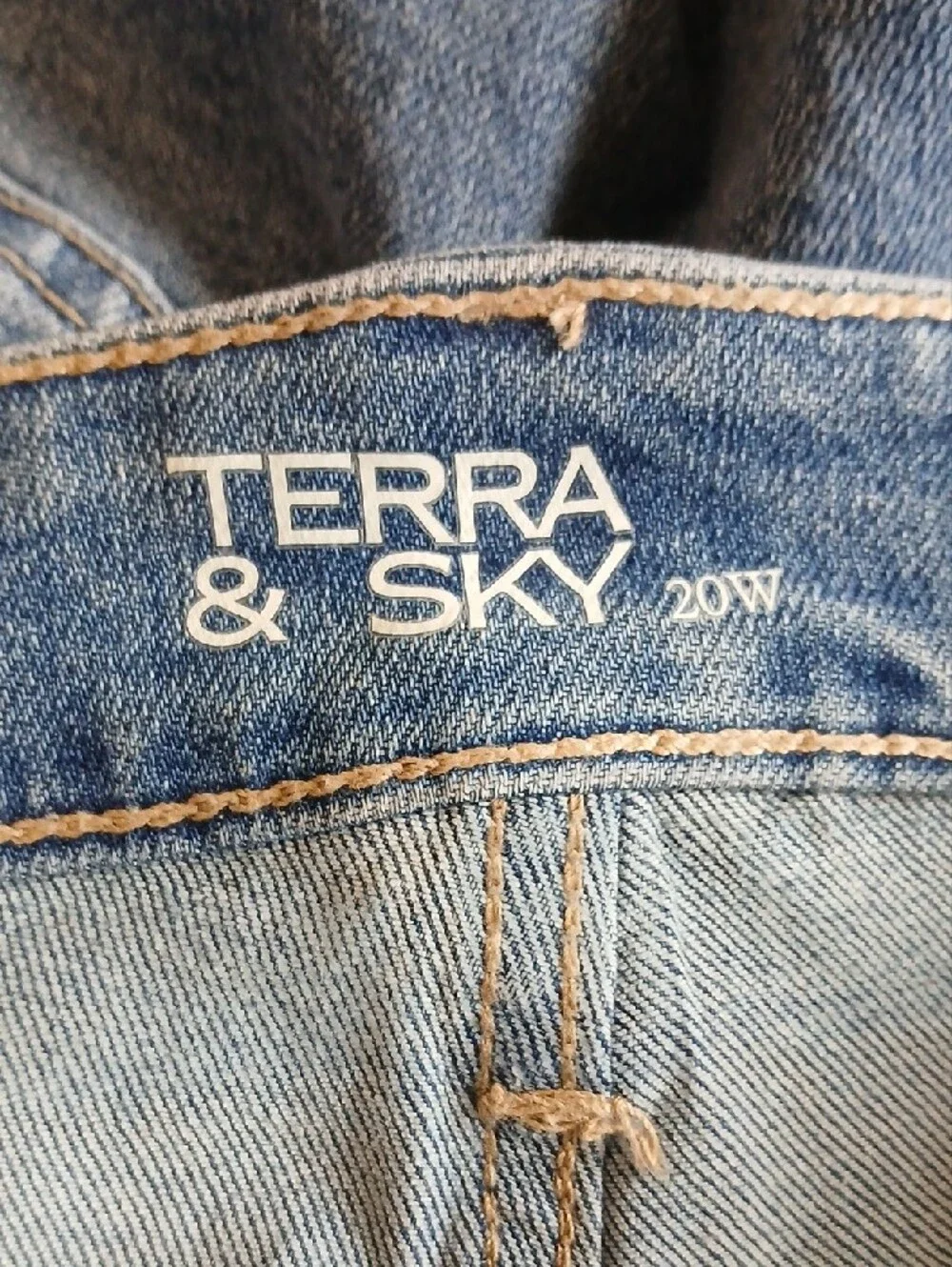 Terra & Sky 20W Light Blue Straight Leg Women's Jeans - Picture 10 of 14